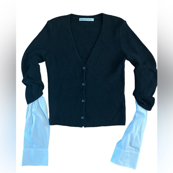 NWOT T BY ALEXANDER WANG RIBBED CARDIGAN SIZE SMALL - Picture 3 of 7